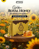 Etumax Golden Royal Honey Pack with 24 sachets of premium honey for men, featuring natural golden honey in individual 10g sachets.
