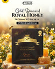 Etumax Gold Diamond Royal Honey pack with 15 sachets of 24g each, featuring herbal honey for men's health and vitality.
